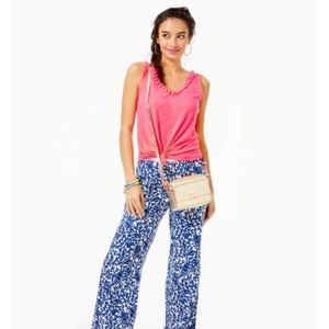 NWT 33" Beach Mid Rise Linen Palazzo Pan